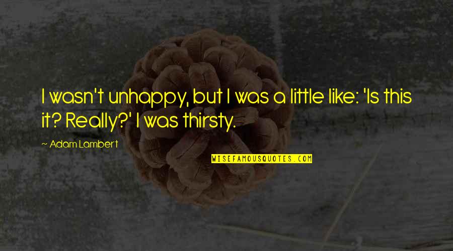 Your Thirsty Quotes By Adam Lambert: I wasn't unhappy, but I was a little