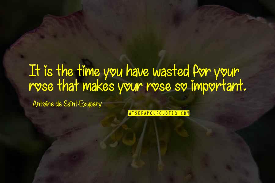 Your Time Is Important Quotes By Antoine De Saint-Exupery: It is the time you have wasted for