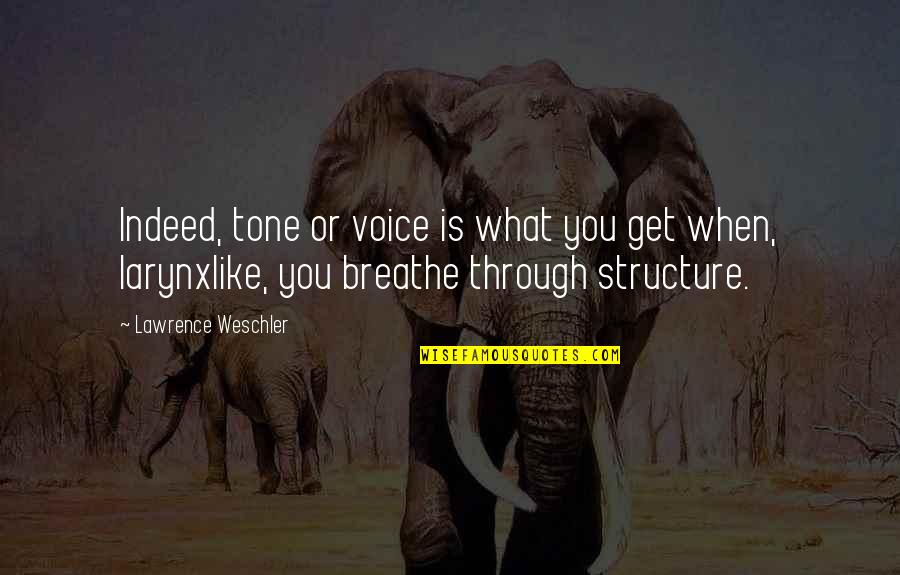 Your Tone Of Voice Quotes By Lawrence Weschler: Indeed, tone or voice is what you get