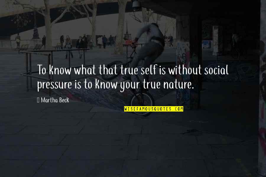 Your True Nature Quotes By Martha Beck: To know what that true self is without