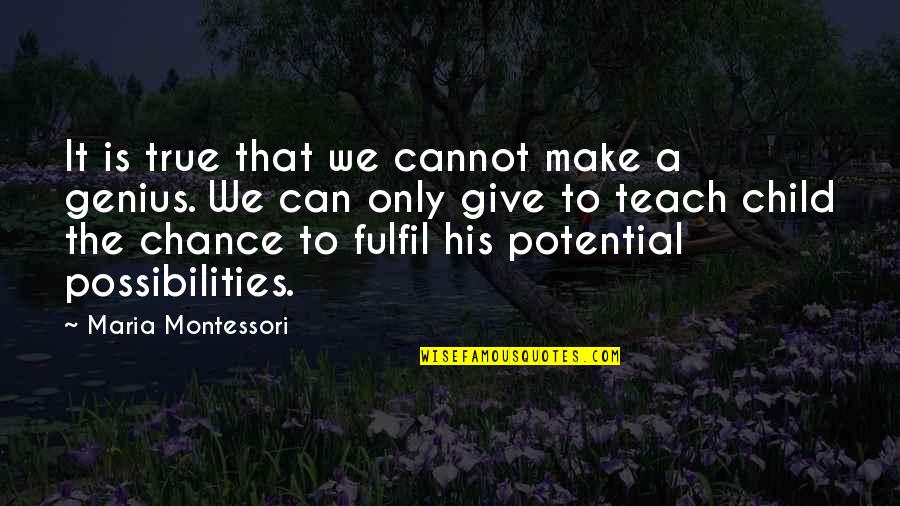Your True Potential Quotes By Maria Montessori: It is true that we cannot make a