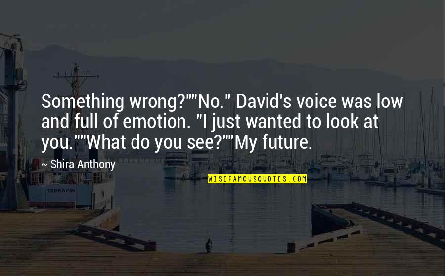 Your Voice Is Very Sweet Quotes By Shira Anthony: Something wrong?""No." David's voice was low and full Your Voice Is Very Sweet Quotes By Shira Anthony: Something wrong?""No." David's voice was low and full