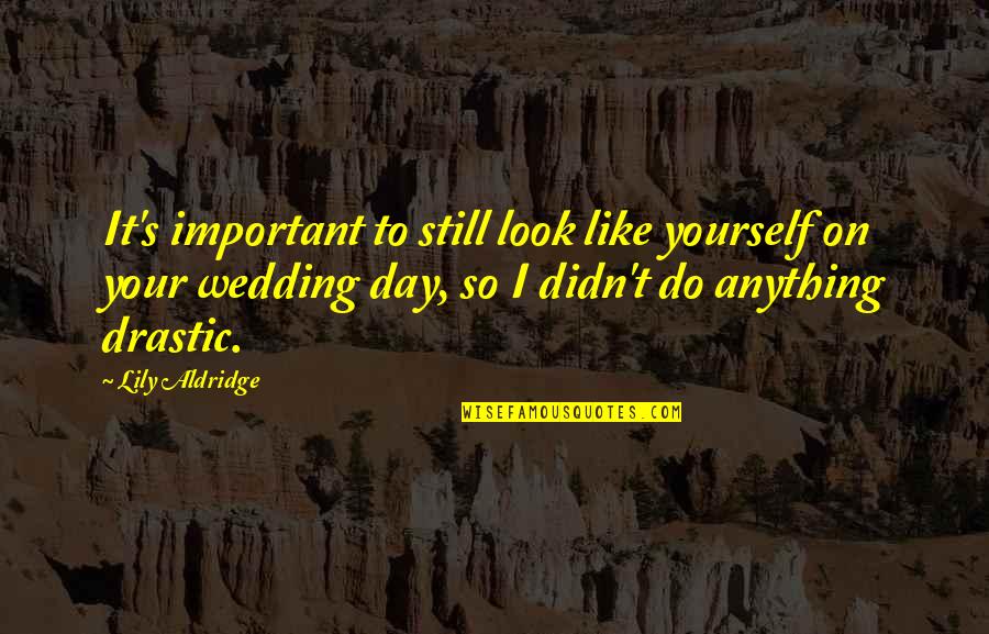 Your Wedding Day Quotes By Lily Aldridge: It's important to still look like yourself on