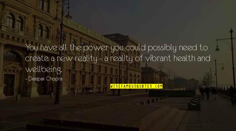 Your Wellbeing Quotes By Deepak Chopra: You have all the power you could possibly Your Wellbeing Quotes By Deepak Chopra: You have all the power you could possibly