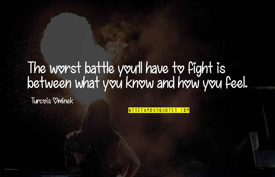 Your Worst Battle Quotes By Turcois Ominek: The worst battle you'll have to fight is