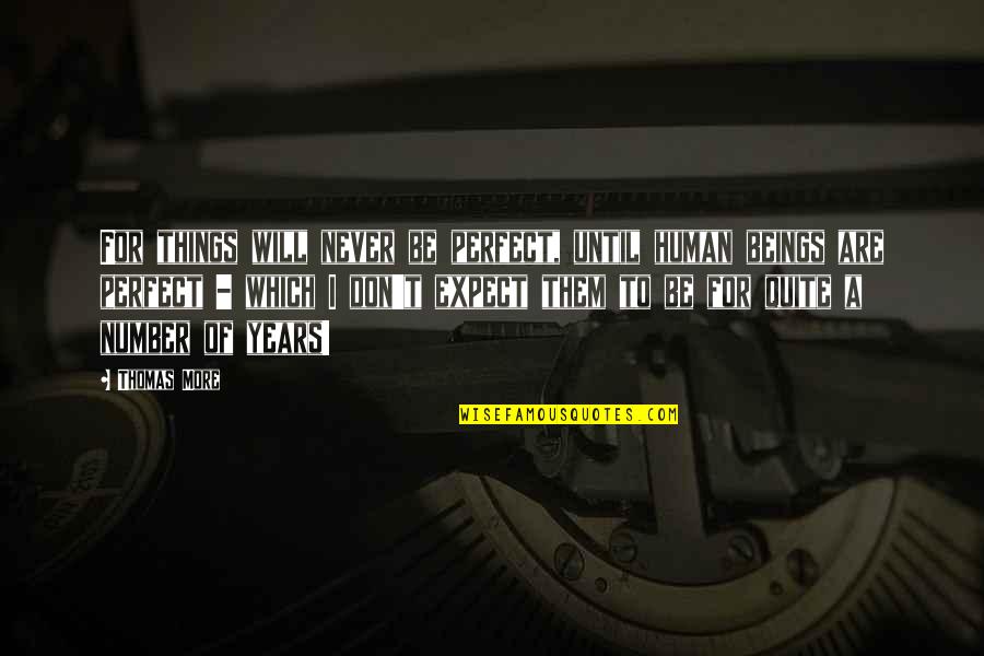 Youre A Good Guy Quotes By Thomas More: For things will never be perfect, until human