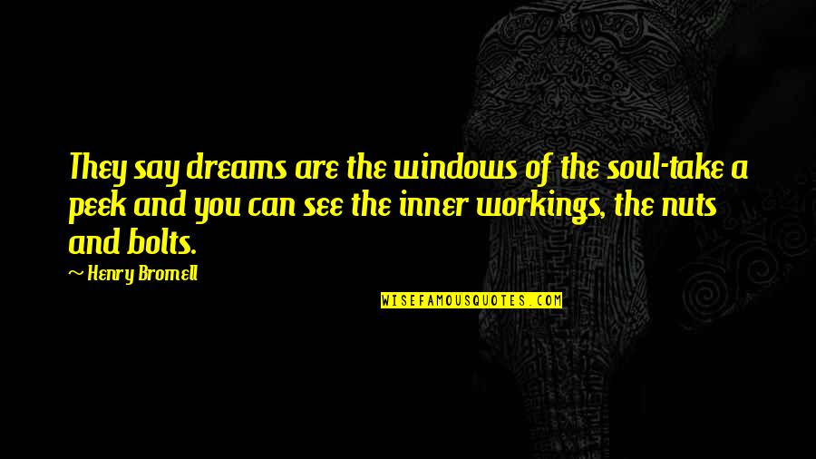 Youre A Great Nurse Quotes By Henry Bromell: They say dreams are the windows of the
