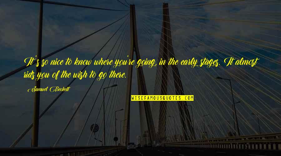 You're Almost There Quotes By Samuel Beckett: It's so nice to know where you're going,