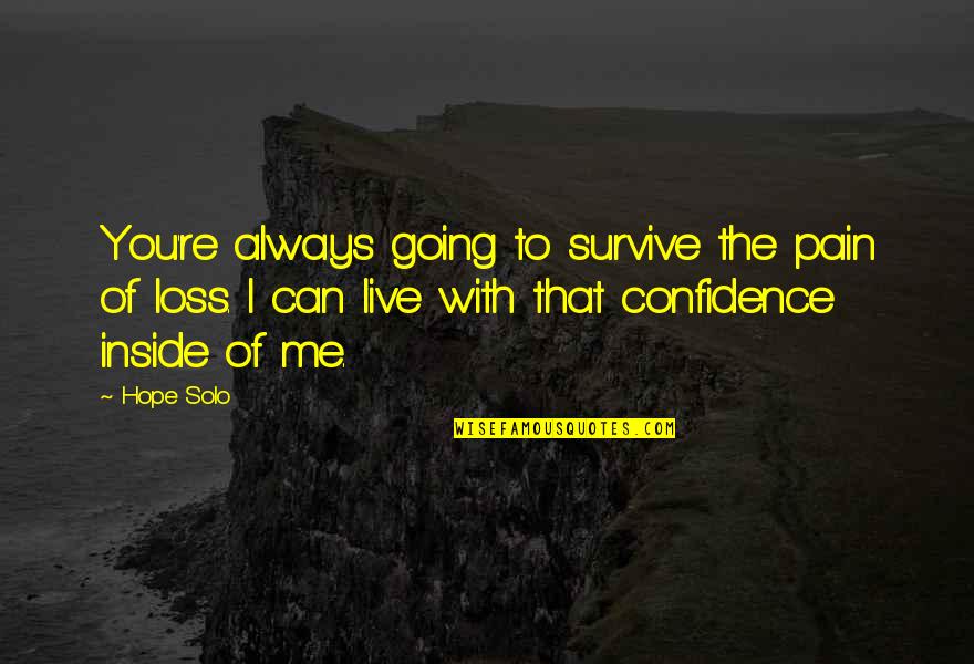 You're Always With Me Quotes By Hope Solo: You're always going to survive the pain of