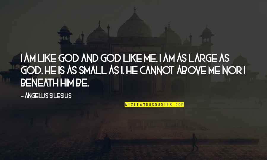 You're Beneath Me Quotes By Angelus Silesius: I am like God and God like me. You're Beneath Me Quotes By Angelus Silesius: I am like God and God like me.