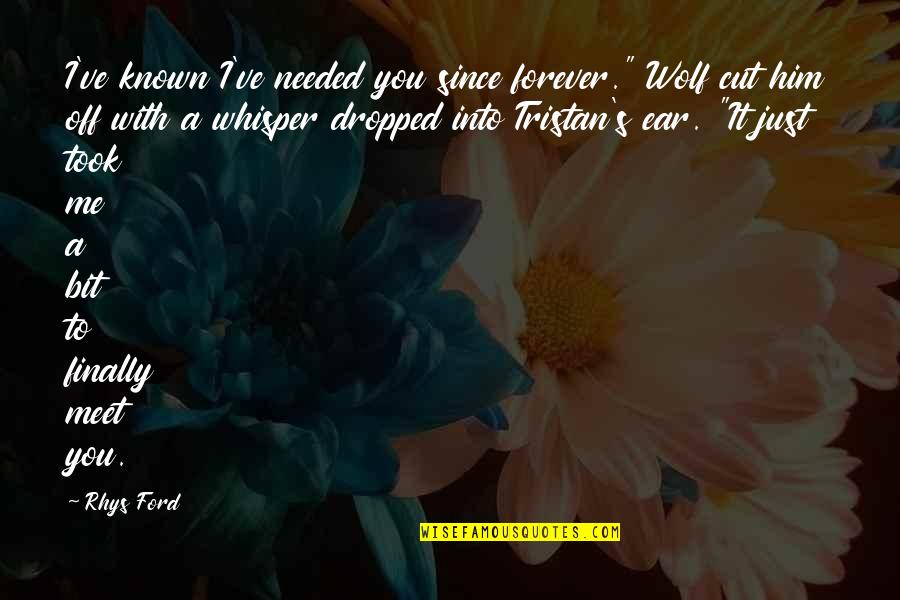 You're Cut Off Quotes By Rhys Ford: I've known I've needed you since forever." Wolf