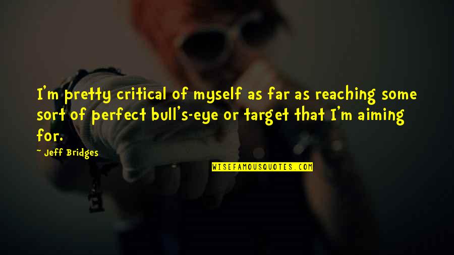 You're Far From Perfect Quotes By Jeff Bridges: I'm pretty critical of myself as far as You're Far From Perfect Quotes By Jeff Bridges: I'm pretty critical of myself as far as