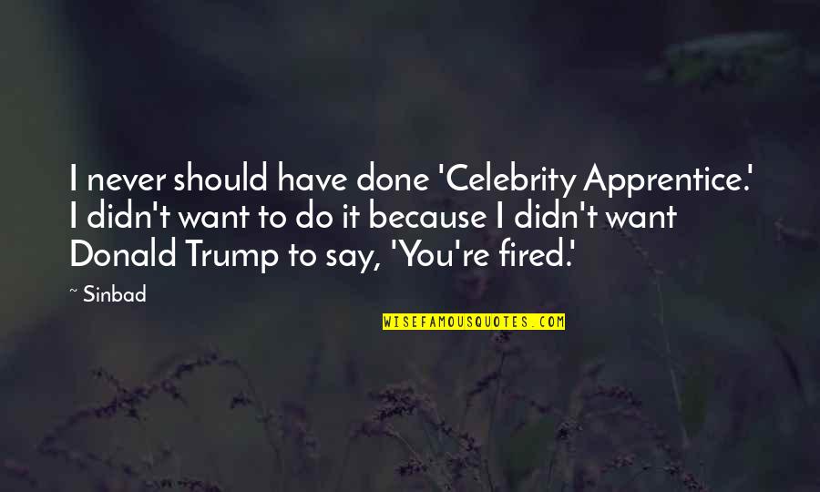 You're Fired Quotes By Sinbad: I never should have done 'Celebrity Apprentice.' I