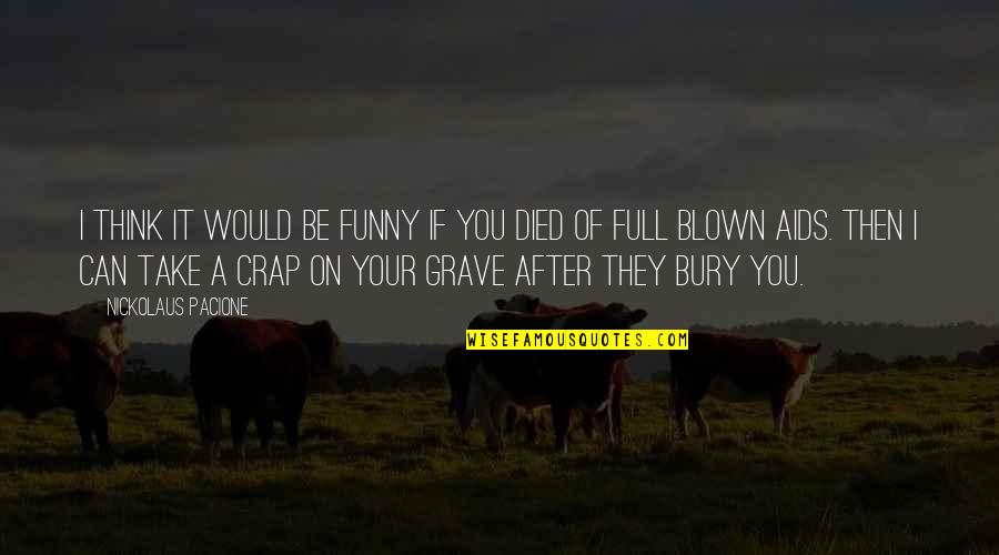 You're Full Of Crap Quotes By Nickolaus Pacione: I think it would be funny if you You're Full Of Crap Quotes By Nickolaus Pacione: I think it would be funny if you
