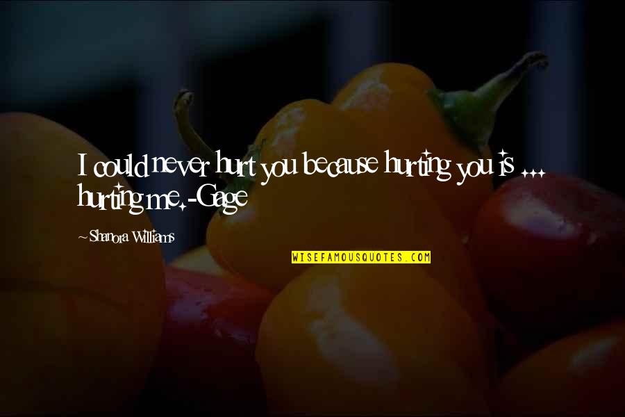 You're Hurting Me Quotes By Shanora Williams: I could never hurt you because hurting you