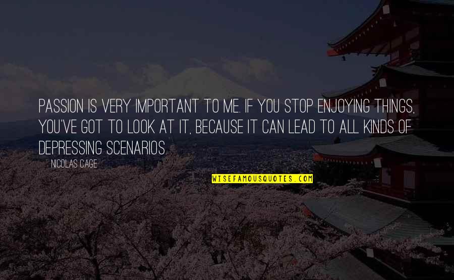 You're Important To Me Quotes By Nicolas Cage: Passion is very important to me. If you You're Important To Me Quotes By Nicolas Cage: Passion is very important to me. If you