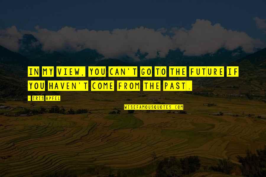 You're In The Past Quotes By Iris Apfel: In my view, you can't go to the