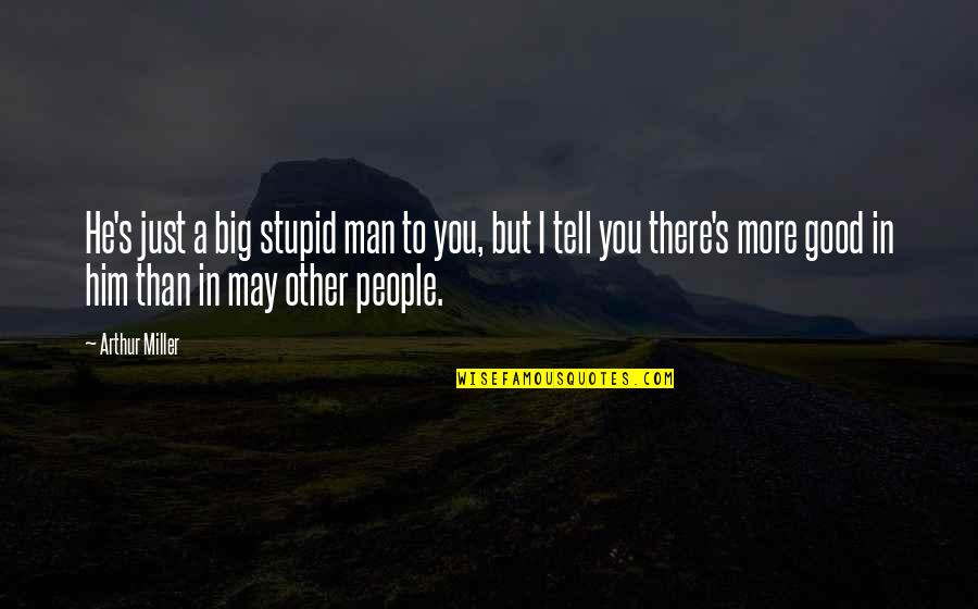 You're Just Stupid Quotes By Arthur Miller: He's just a big stupid man to you,