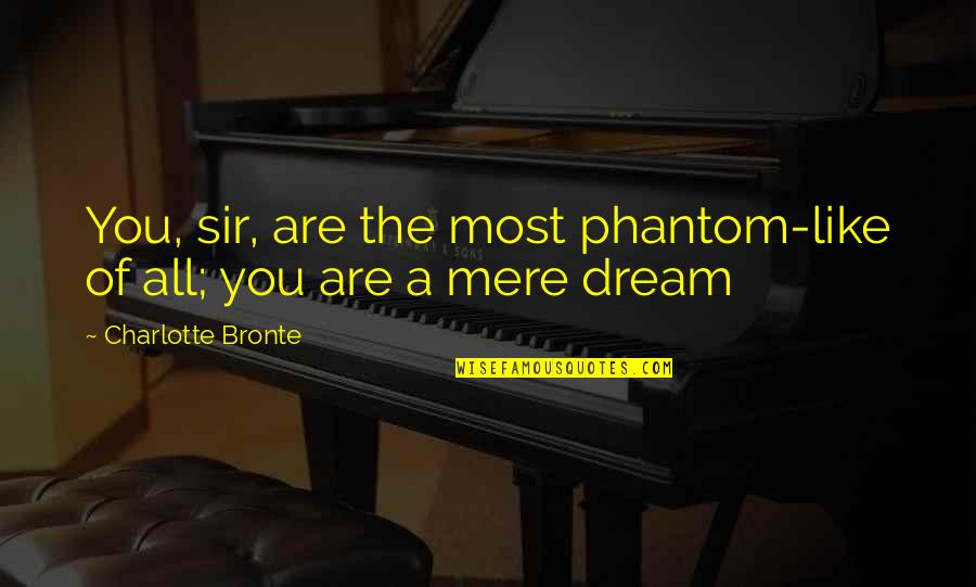 You're Like A Dream Quotes By Charlotte Bronte: You, sir, are the most phantom-like of all;