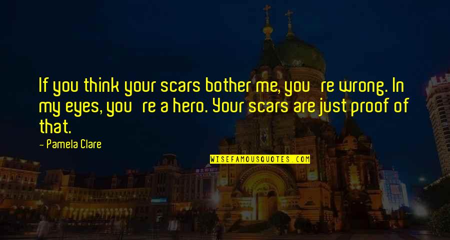 You're My Hero Quotes By Pamela Clare: If you think your scars bother me, you're