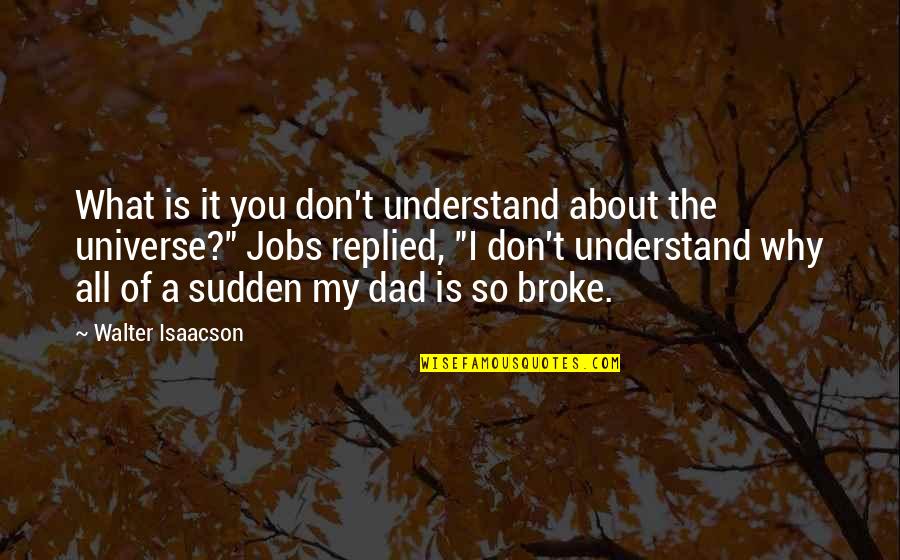 You're My Universe Quotes By Walter Isaacson: What is it you don't understand about the