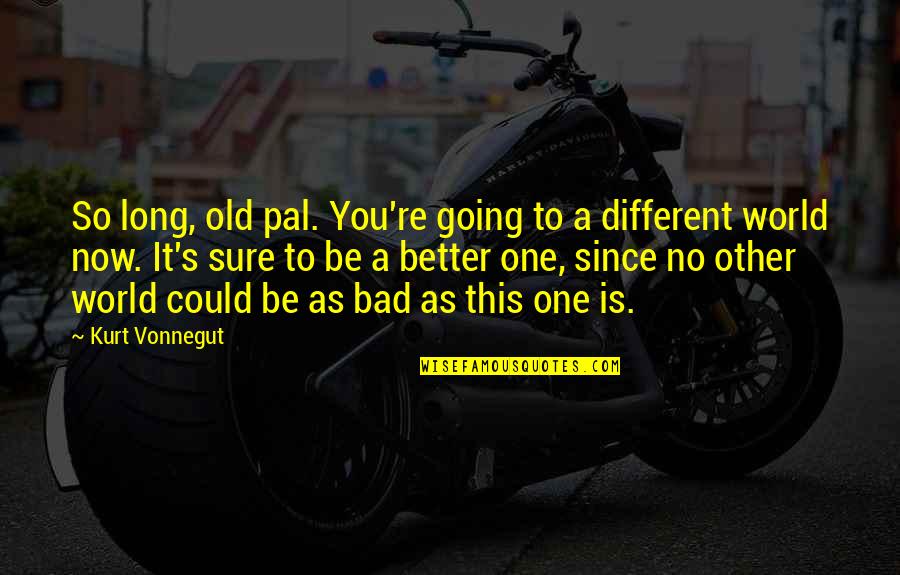 You're No Different Quotes By Kurt Vonnegut: So long, old pal. You're going to a