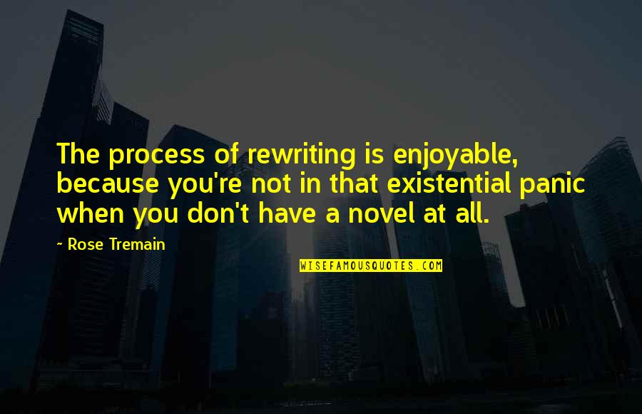 You're Not All That Quotes By Rose Tremain: The process of rewriting is enjoyable, because you're