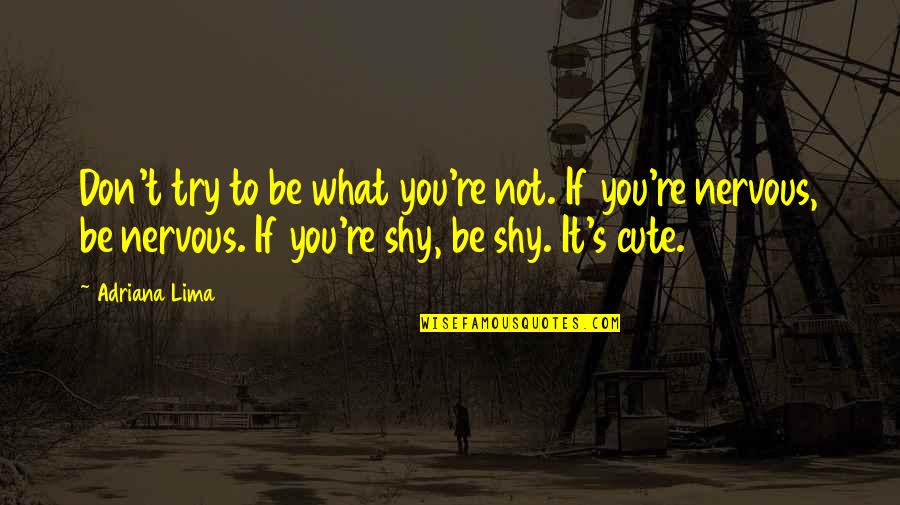 You're Not Cute Quotes By Adriana Lima: Don't try to be what you're not. If