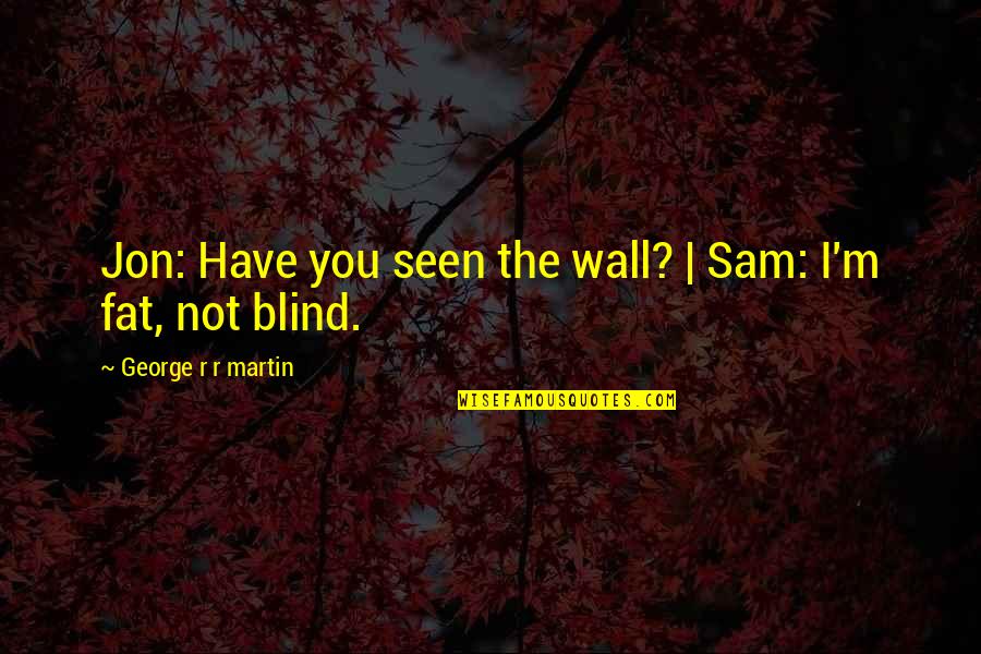 You're Not Fat Quotes By George R R Martin: Jon: Have you seen the wall? | Sam: You're Not Fat Quotes By George R R Martin: Jon: Have you seen the wall? | Sam: