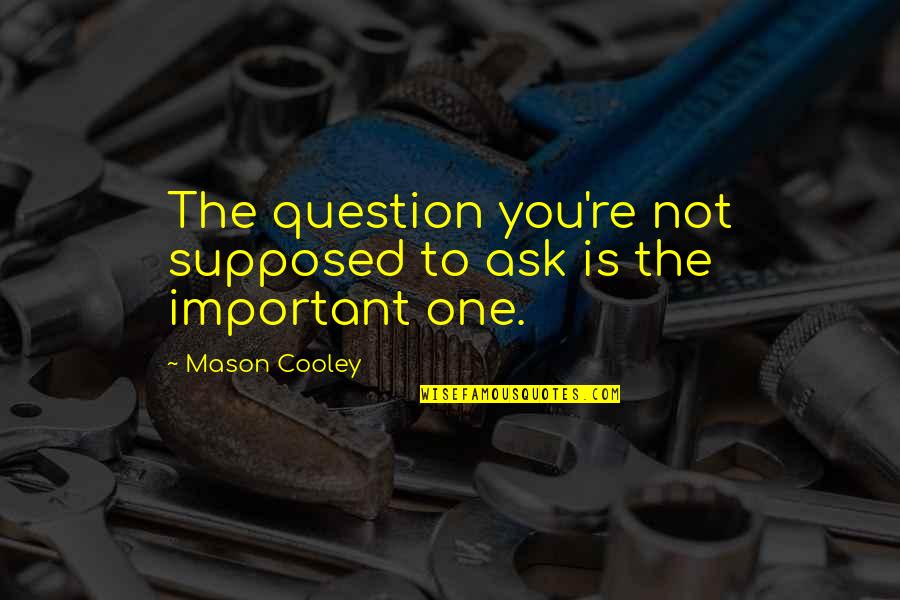 You're Not Important Quotes By Mason Cooley: The question you're not supposed to ask is