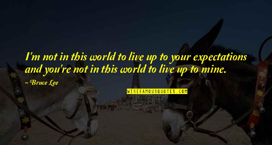You're Not Mine Quotes By Bruce Lee: I'm not in this world to live up