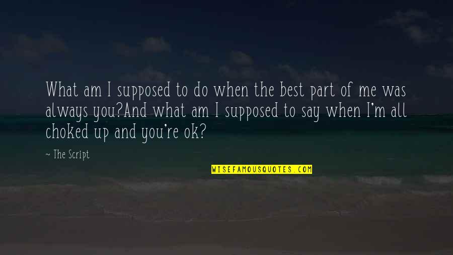 You're Ok Quotes By The Script: What am I supposed to do when the