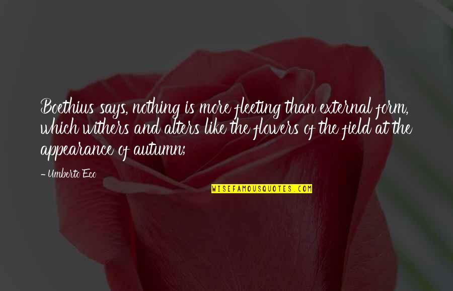 Youre So Cool Quotes By Umberto Eco: Boethius says, nothing is more fleeting than external Youre So Cool Quotes By Umberto Eco: Boethius says, nothing is more fleeting than external