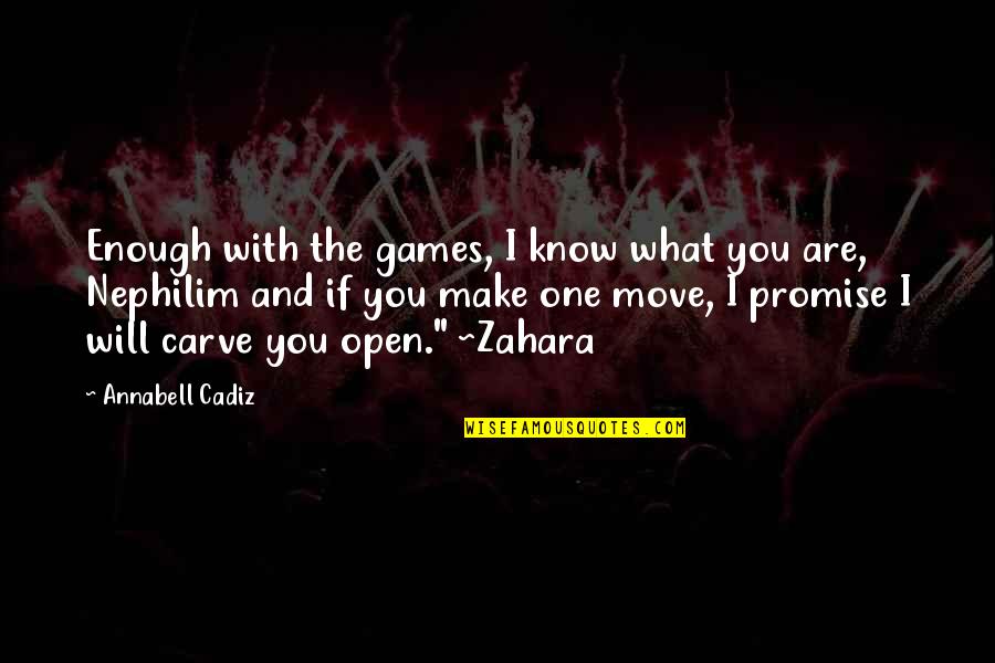 You're Strong Enough Quotes By Annabell Cadiz: Enough with the games, I know what you