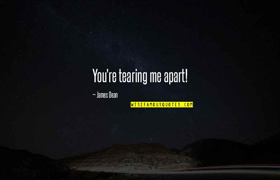 You're Tearing Me Apart Quotes By James Dean: You're tearing me apart! You're Tearing Me Apart Quotes By James Dean: You're tearing me apart!
