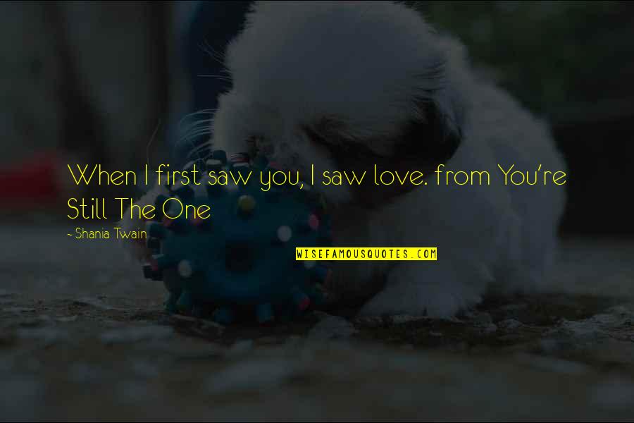 You're The One I Love Quotes By Shania Twain: When I first saw you, I saw love.