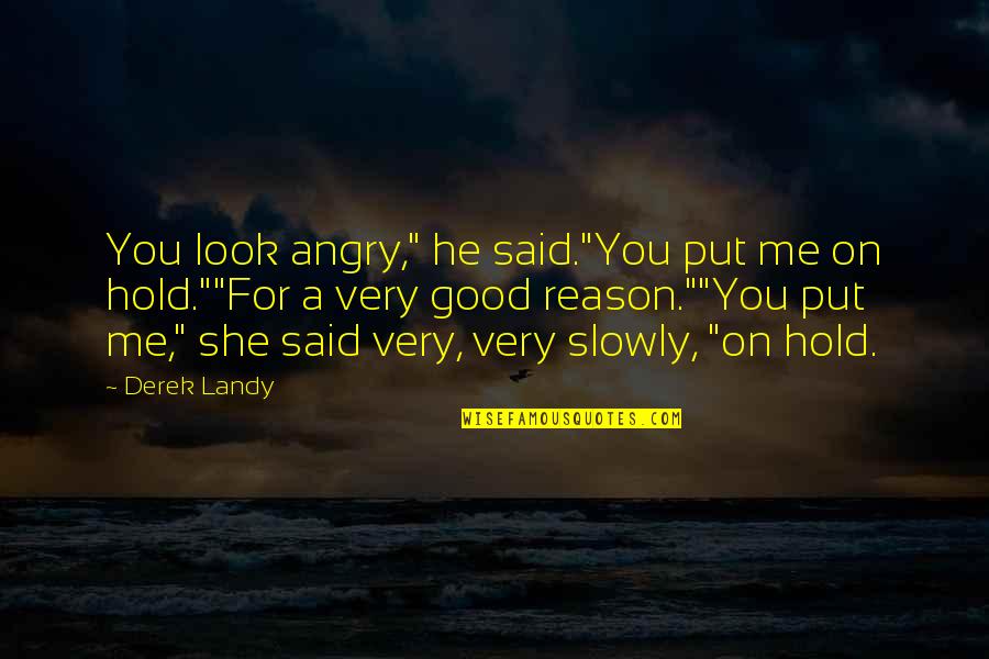 You're The Reason Funny Quotes By Derek Landy: You look angry," he said."You put me on You're The Reason Funny Quotes By Derek Landy: You look angry," he said."You put me on