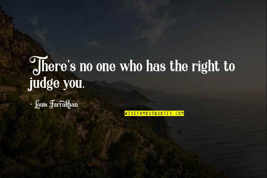 You're The Right One Quotes By Louis Farrakhan: There's no one who has the right to You're The Right One Quotes By Louis Farrakhan: There's no one who has the right to