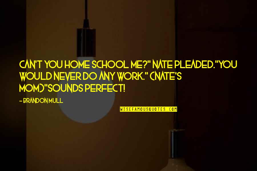 You're Too Perfect For Me Quotes By Brandon Mull: Can't you home school me?" Nate pleaded."You would You're Too Perfect For Me Quotes By Brandon Mull: Can't you home school me?" Nate pleaded."You would
