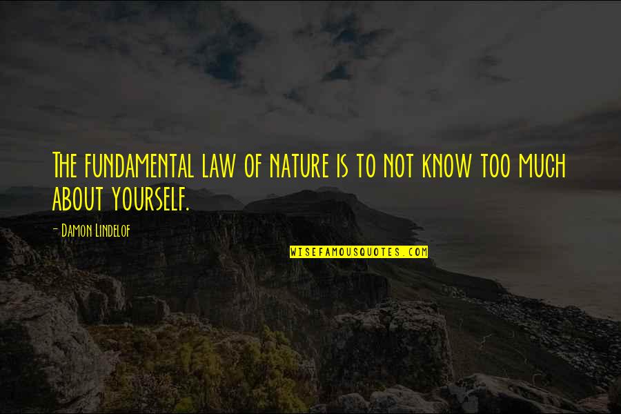 Yourself And Nature Quotes By Damon Lindelof: The fundamental law of nature is to not