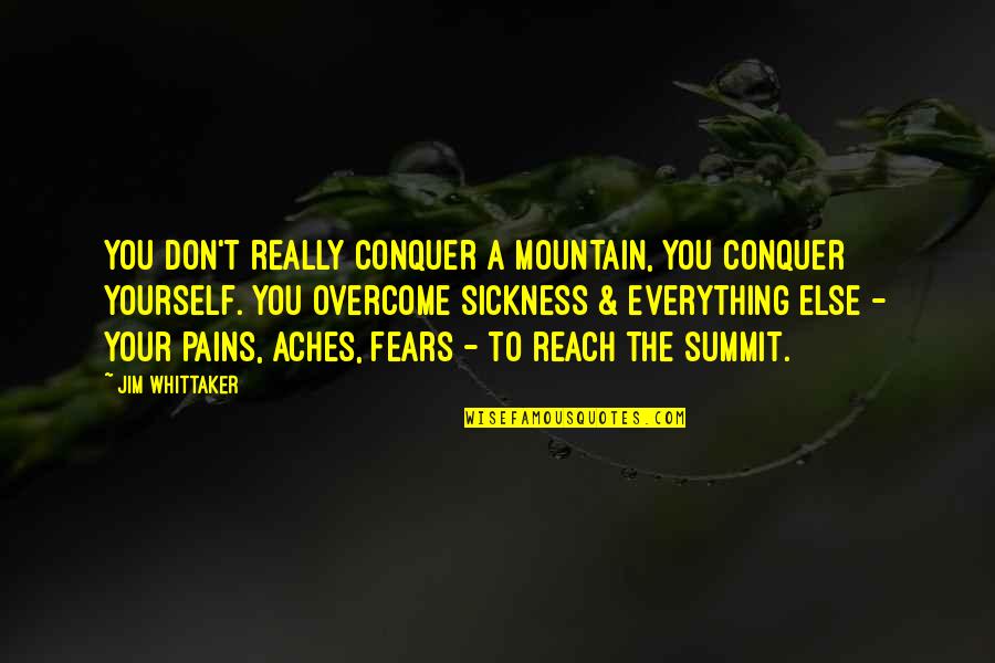 Yourself And Nature Quotes By Jim Whittaker: You don't really conquer a mountain, you conquer