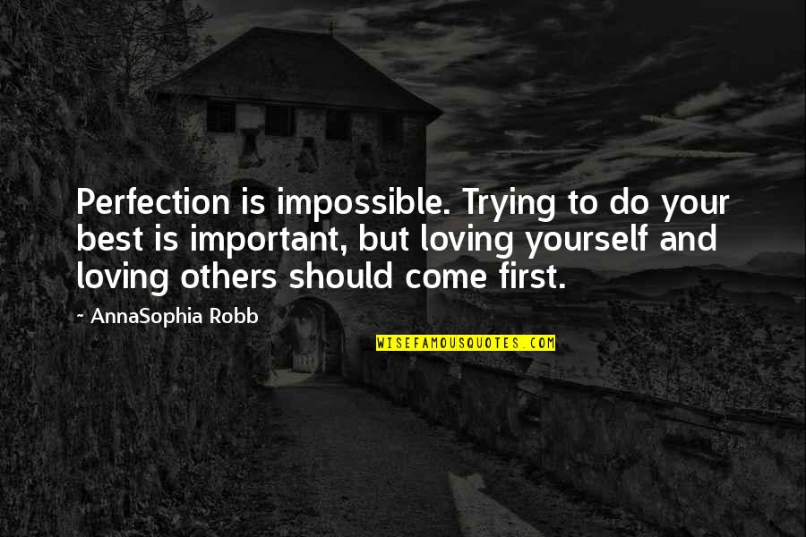 Yourself And Others Quotes By AnnaSophia Robb: Perfection is impossible. Trying to do your best