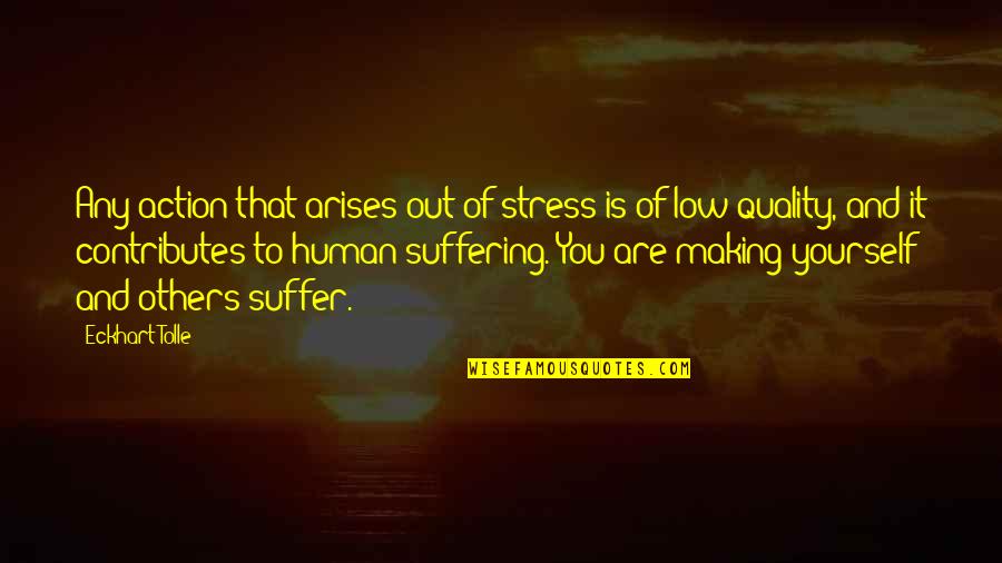Yourself And Others Quotes By Eckhart Tolle: Any action that arises out of stress is