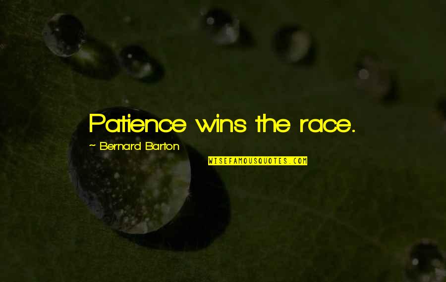 Yourself Being Unique Quotes By Bernard Barton: Patience wins the race.