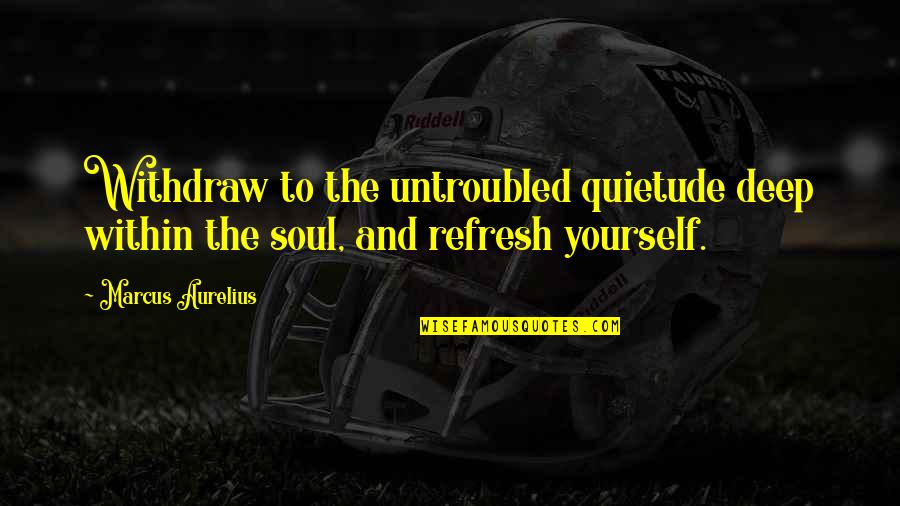 Yourself The Quotes By Marcus Aurelius: Withdraw to the untroubled quietude deep within the