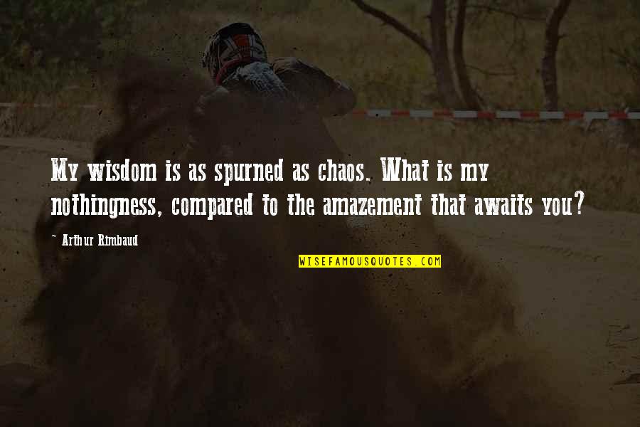 Youth And Wisdom Quotes By Arthur Rimbaud: My wisdom is as spurned as chaos. What