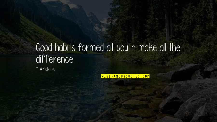 Youth Aristotle Quotes By Aristotle.: Good habits formed at youth make all the