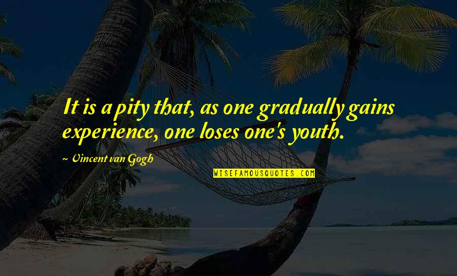 Youth Is Quotes By Vincent Van Gogh: It is a pity that, as one gradually