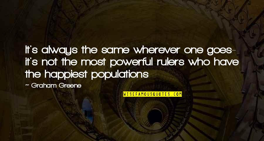 Youth Is Wasted On The Young Quotes By Graham Greene: It's always the same wherever one goes- it's