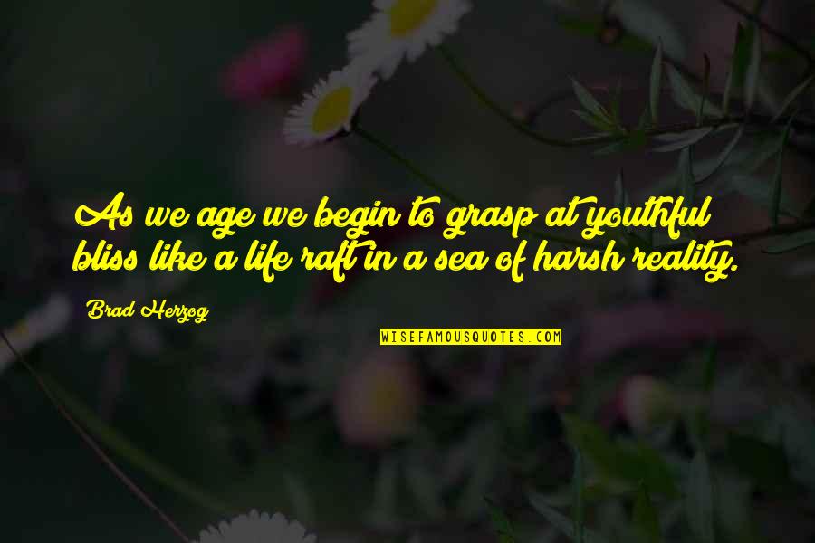 Youthful Life Quotes By Brad Herzog: As we age we begin to grasp at
